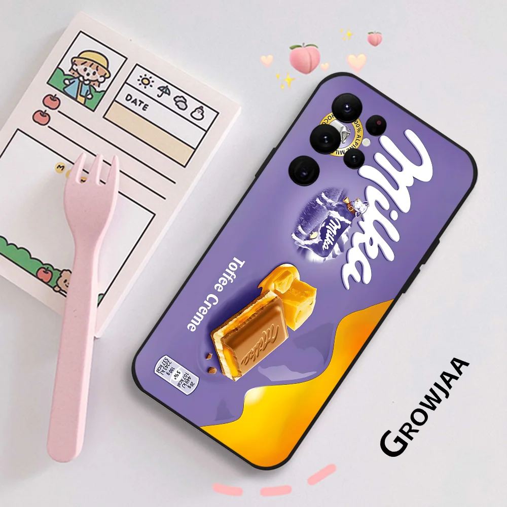 Фото Chocolate M-MilkaS BoxS Phone Case For Samsung Galaxy S24 Ultra S22 S23 Ultra S21 S20 5G Protective Silicone TPU Funda №5