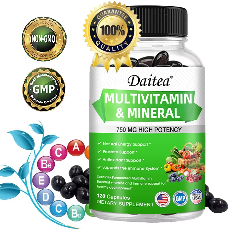 

Multivitamin Capsules Contain Vitamins and Minerals To Provide Energy, Prostate, Immune Support for Women and Men