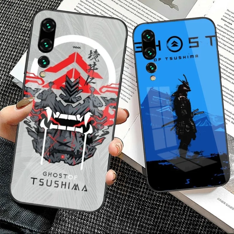 

Чехол для телефона с призраком цушимы для Huawei P50 P40 P30 P20 Pro Mate 40 30 20 Pro Nova 9 8 7 PC, стеклянный чехол для телефона