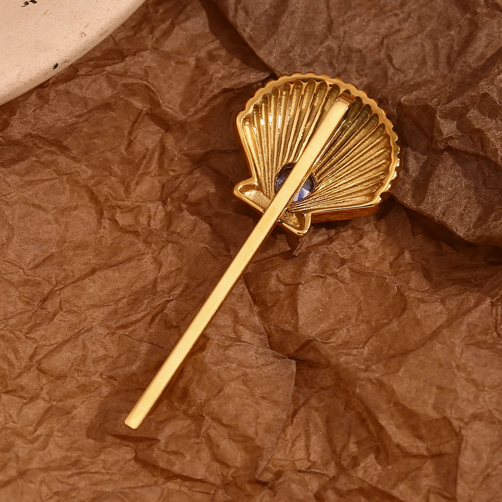 E.B.belle Циркон зубчатый зажим для волос водонепроницаемый 18K позолоченные