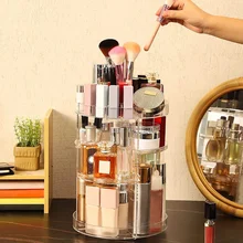 360° Rotating Makeup Organizer Large Capacity Fashion Clear Detachable Dressing Table Cosmetic Skincare Storage Display Box