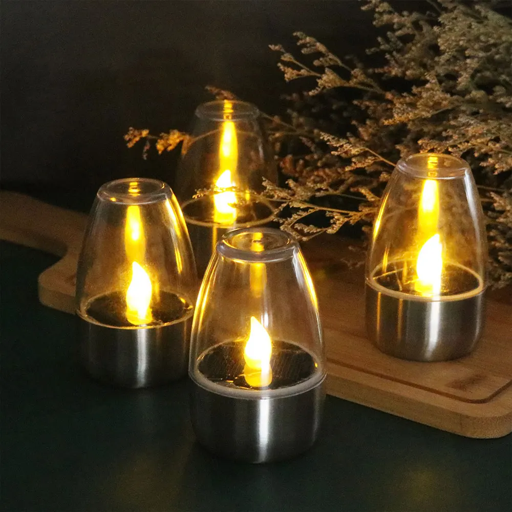 

6pcs Solar Power Led Candle Light Flameless Waterproof Lawn Outdoor Lamp Electronic Indoor Holiday Lighting
