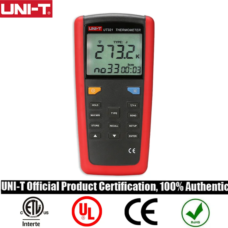 

UNI-T Contact Type Thermometer UT325 UT321 Pyrometer Industrial Temperature Meter 2CH Data Logging Test K/J/T/E/R/S/N