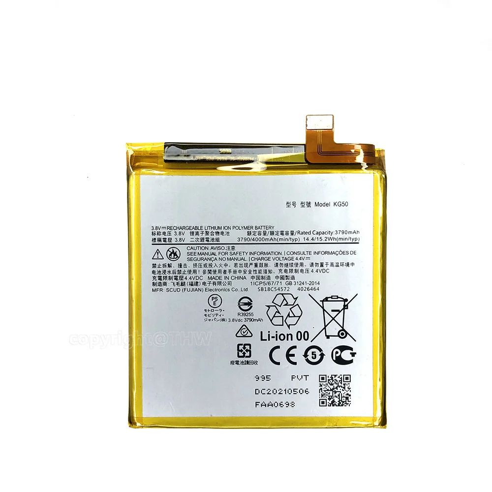 Оригинальный 100% оригинальный аккумулятор высокого качества KG50 для Motorola Moto One Hyper