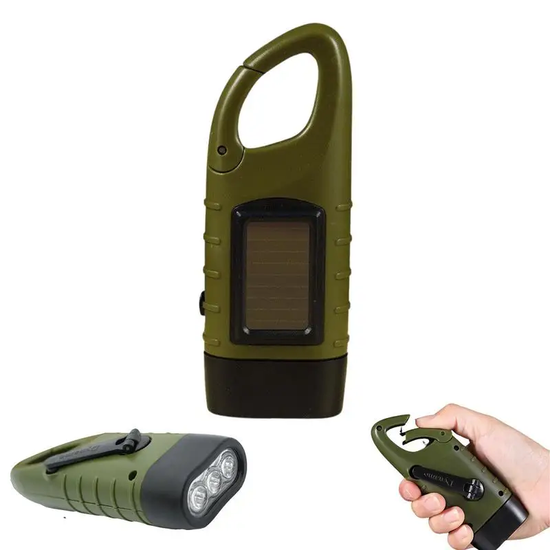 

Hand Crank Flashlight Emergency Rechargeable LED Flashlight Professional Solar Powered Hand Crank Flashlight For Outdoor Camping