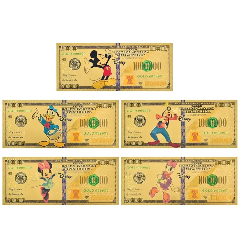 

Disney Cartoon Commemorative Banknotes Cartoon Character Mickey Mouse Theme Gold Banknotes Student Trend Toys Children's Gifts