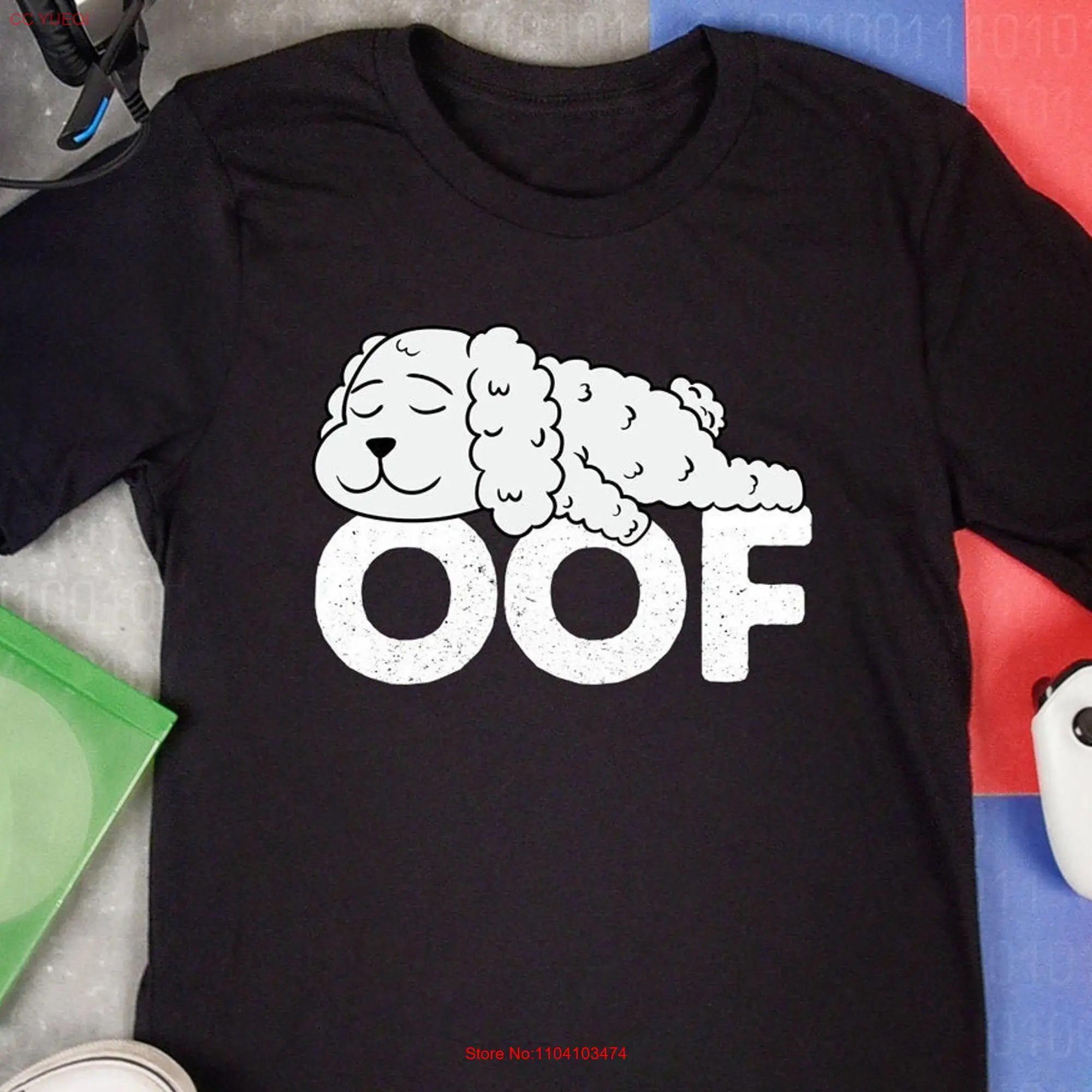 Футболка с пуделем для геймеров забавная длинным или коротким рукавом