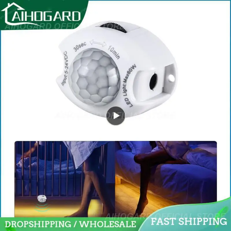 

Night Lights Movement Detector Dc 5v 12v Human Body Induction Pir Sensor For Led Strip Light Timer Light Switch Automatic Mini