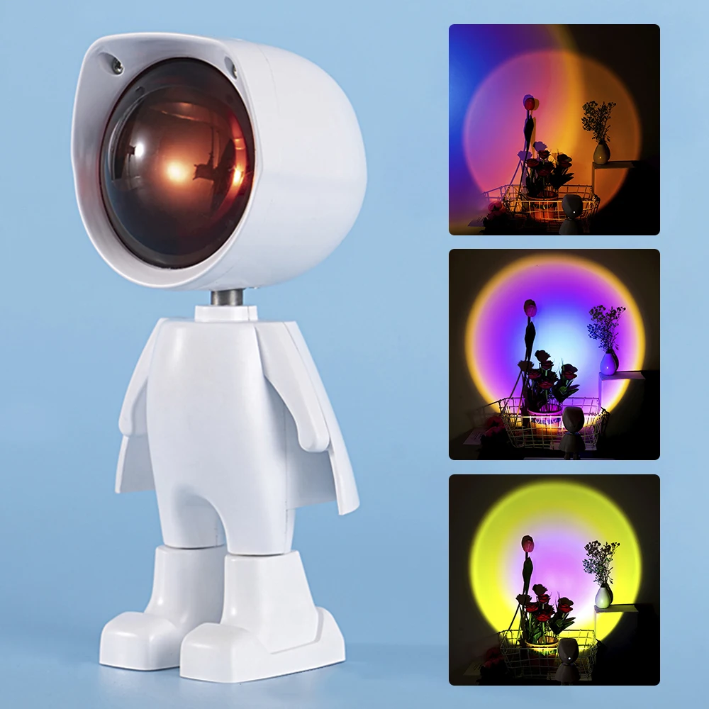 

Rainbow Sunset Light Projector Lamp Atmosphere Led Night Light Romantic Mood Light Projector for Home Room Background Wall Decor