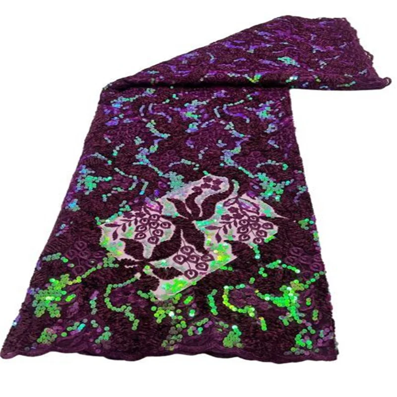 

Фиолетовая африканская кружевная ткань с блестками, французская кружевная ткань 2022, зеленые высококачественные молочные шелковые кружева ...