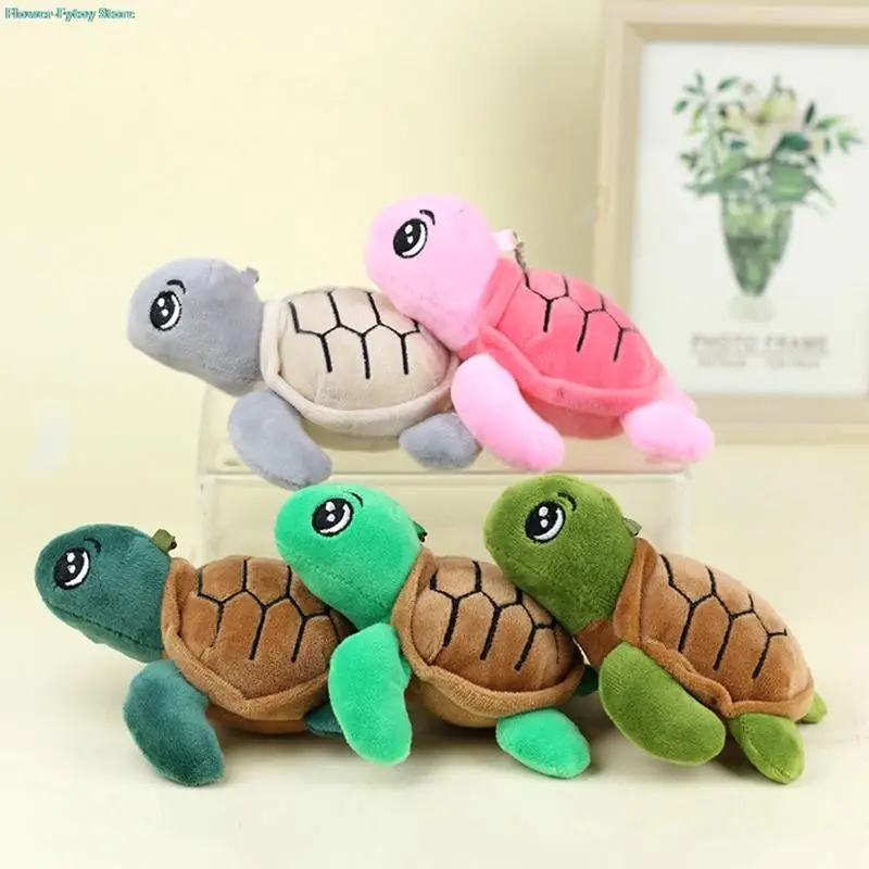

1PC Tortoise Plush Toy Cartoon Turtle Marine Animal Pendant Soft Stuffed Doll Keychain Backpack Car Bag Key Ring Decor Kid Gift