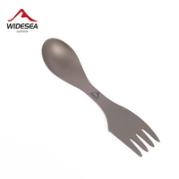 widesea camping tableware titanium spoon fork knife folding picnic cutlery tourist kitchen outdoor untensils hiking trekking