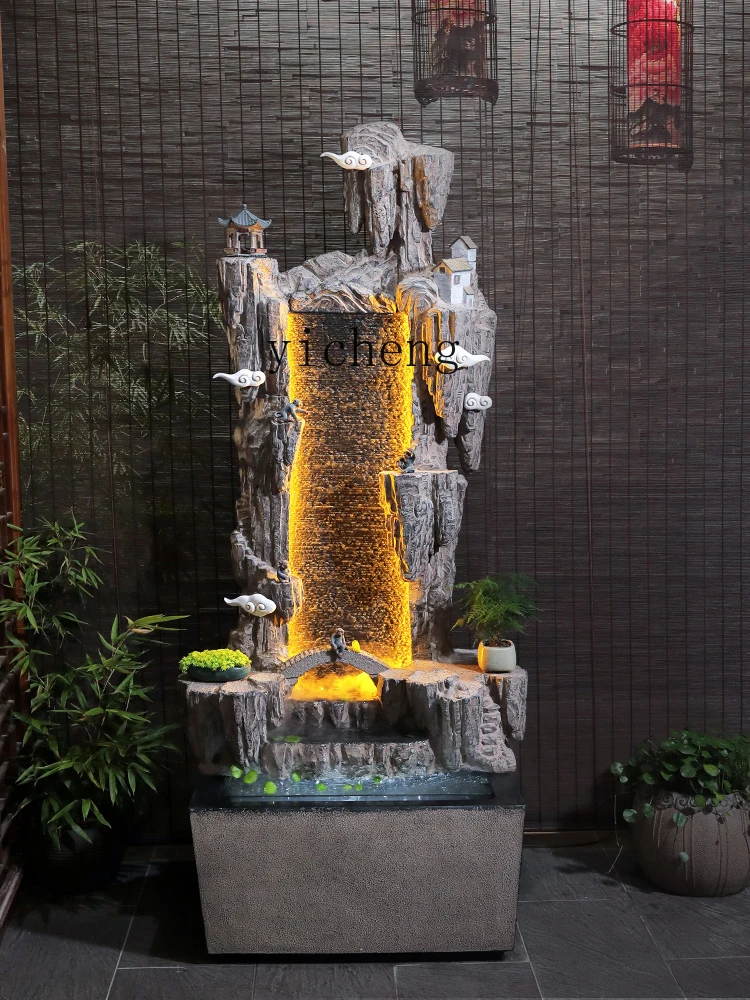 Большая искусственная Гора и фонтан ZC декоративная занавеска для воды в