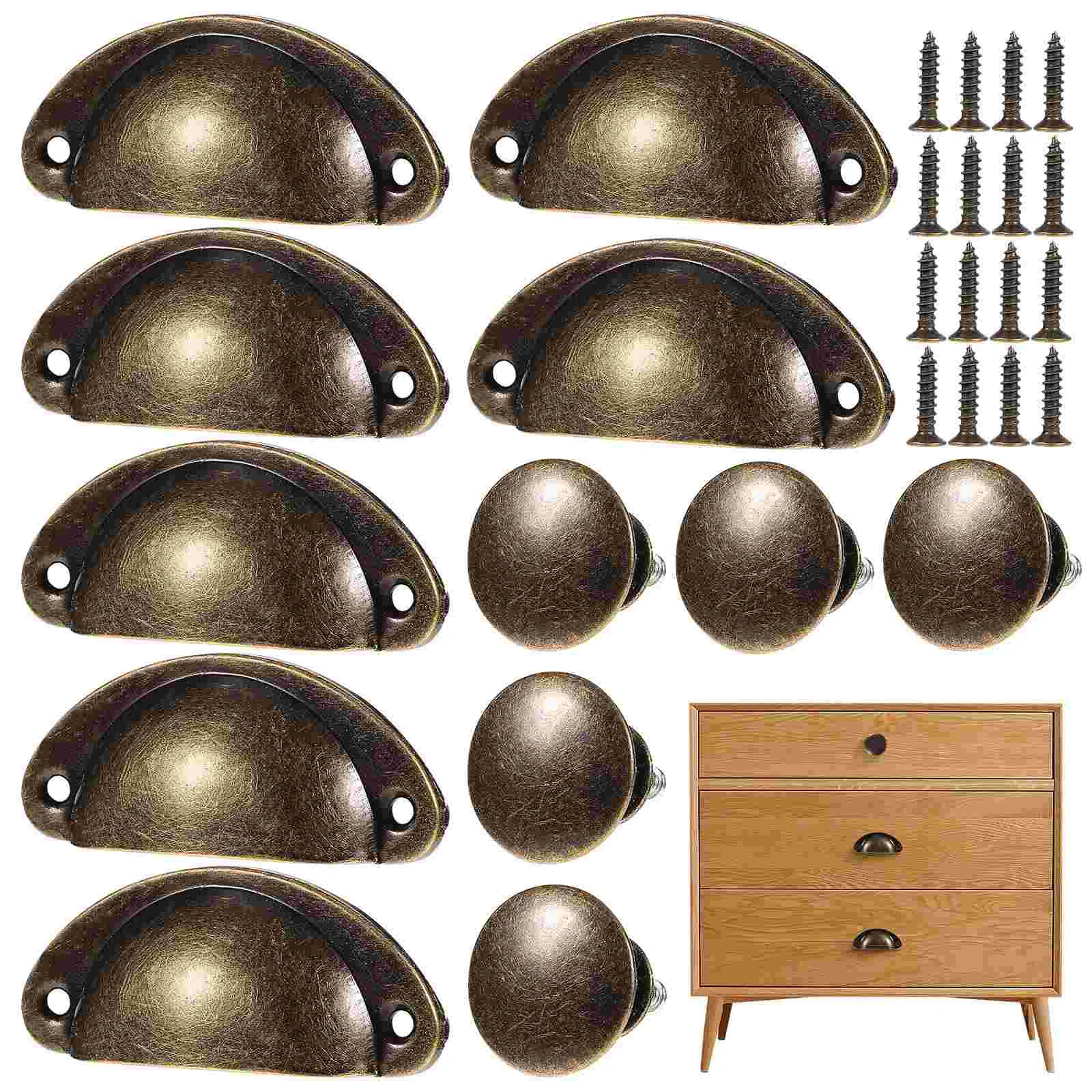 

Handle Knobs Dresser Metal Kitchen Door Handles Cupboard Bronze Drawer Brass