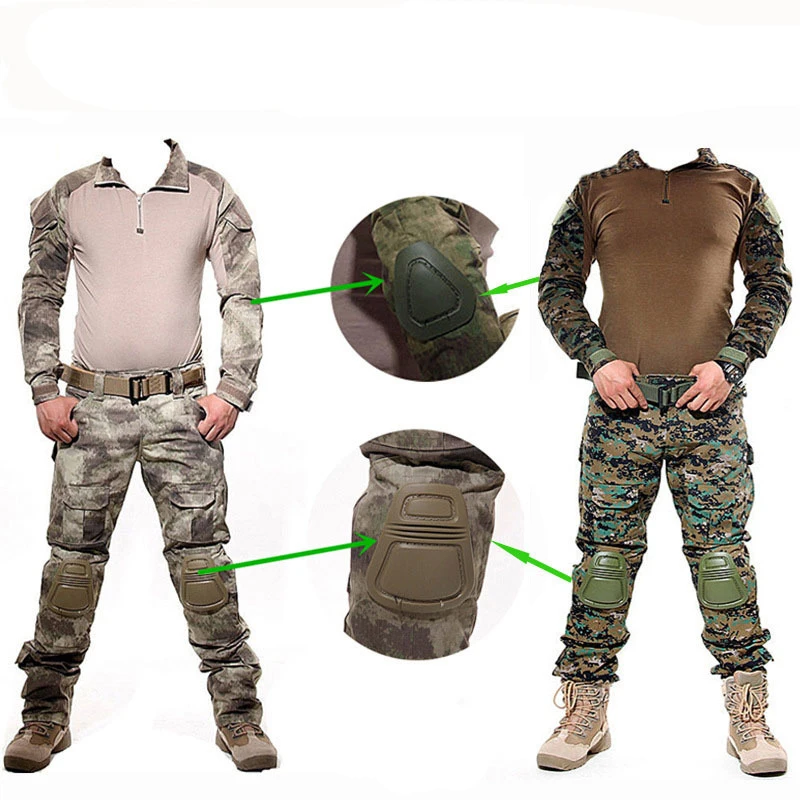 

Тактический наколенник и налокотник для пейнтбола, страйкбола, боевой униформы, Военные наколенники, налокотники для G2 G3, костюм, одежда