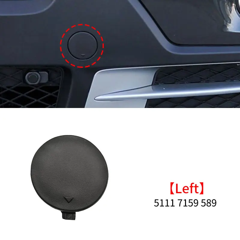 

For BMW E70 X5 2007-2010 Car Front Bumper Trailer Hook Tow Cover Cap Replacement Accessory Black 51117159589 51117159590