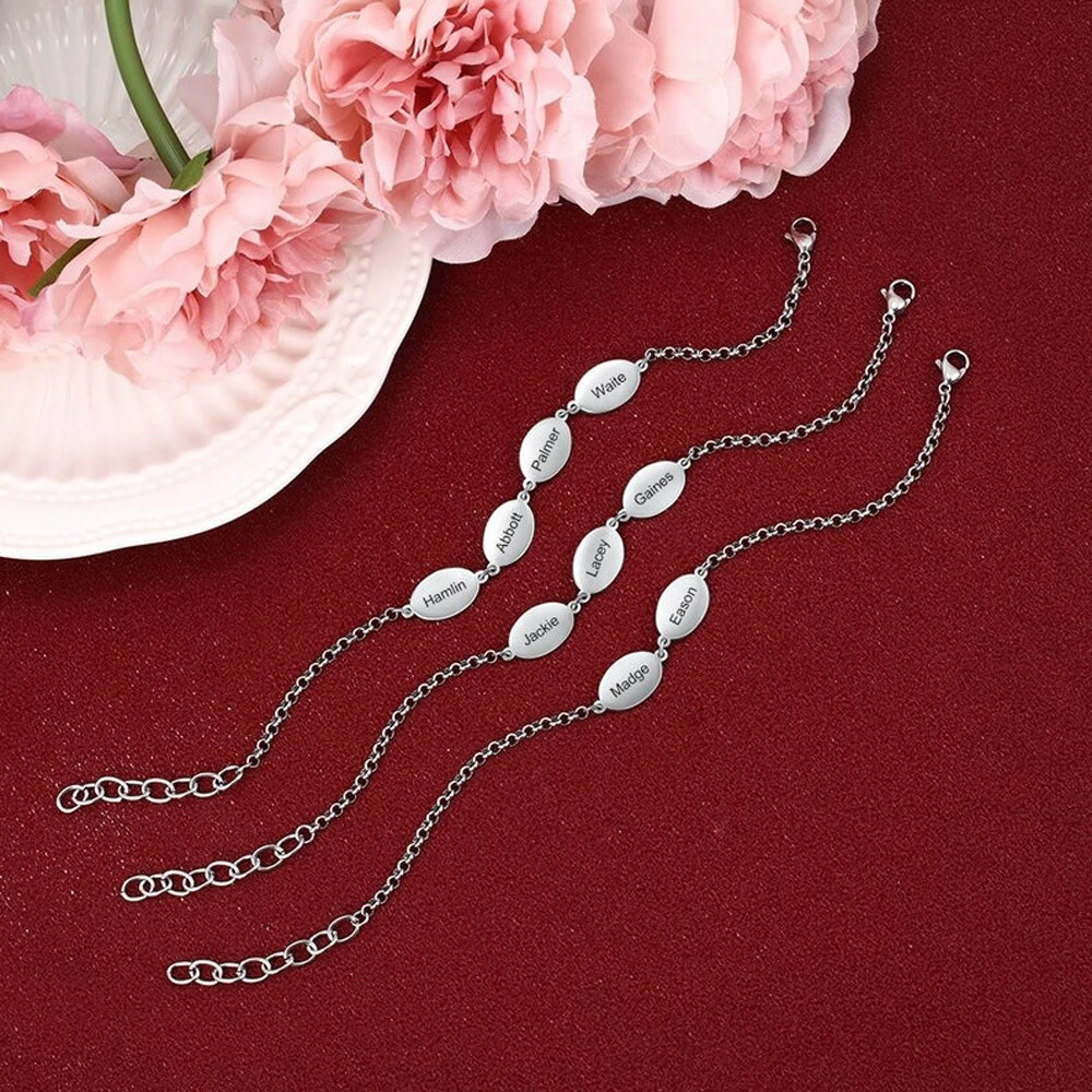 Custom Men Bracelet with Imprinted Name Personality Creativity Ladies Stainless Steel Gold Bracelet Jewelry Gift for Best Friend