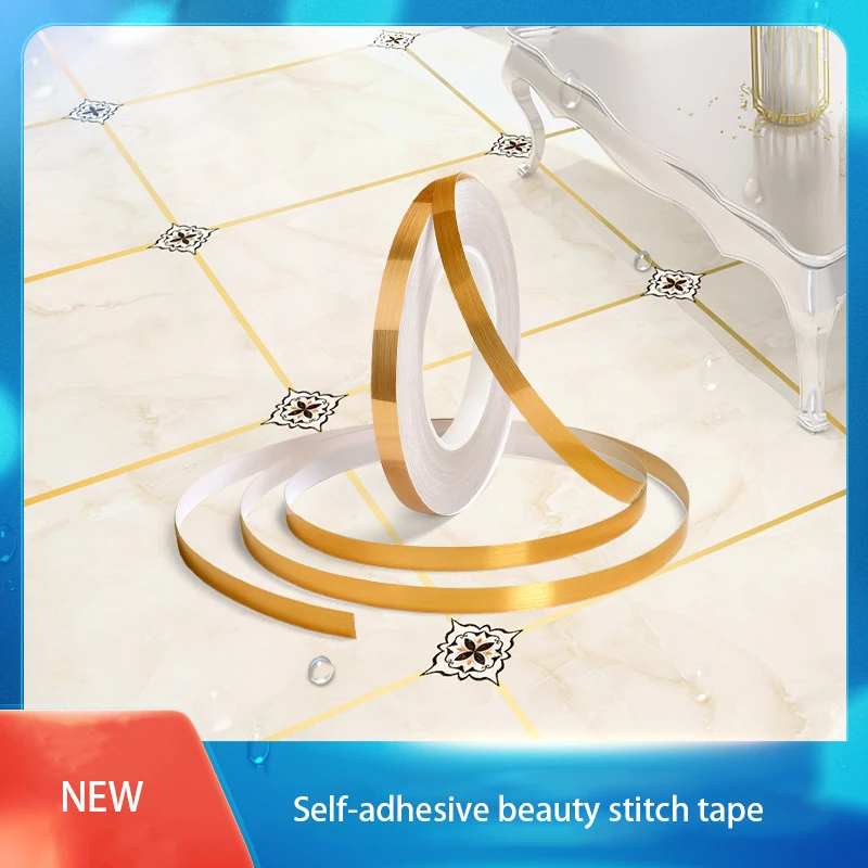 

50m/roll Self-adhesive Beautiful Wall Floor Seam Stickers Mildewproof Waterproof DIY Ceramic Line Sticker Tape Stripe Home Decor