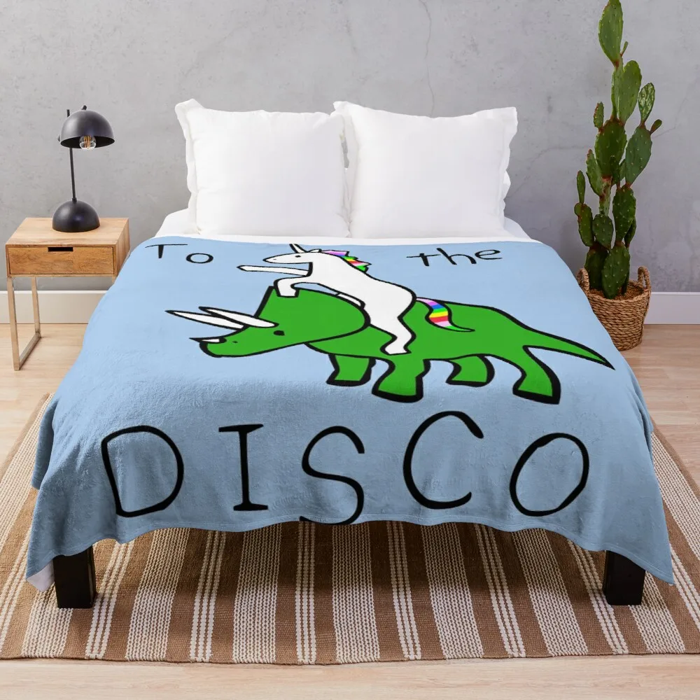 

To The Disco (Unicorn Riding Triceratops) Throw Blanket Fur Blanket Blanket For Baby Blanket Fluffy