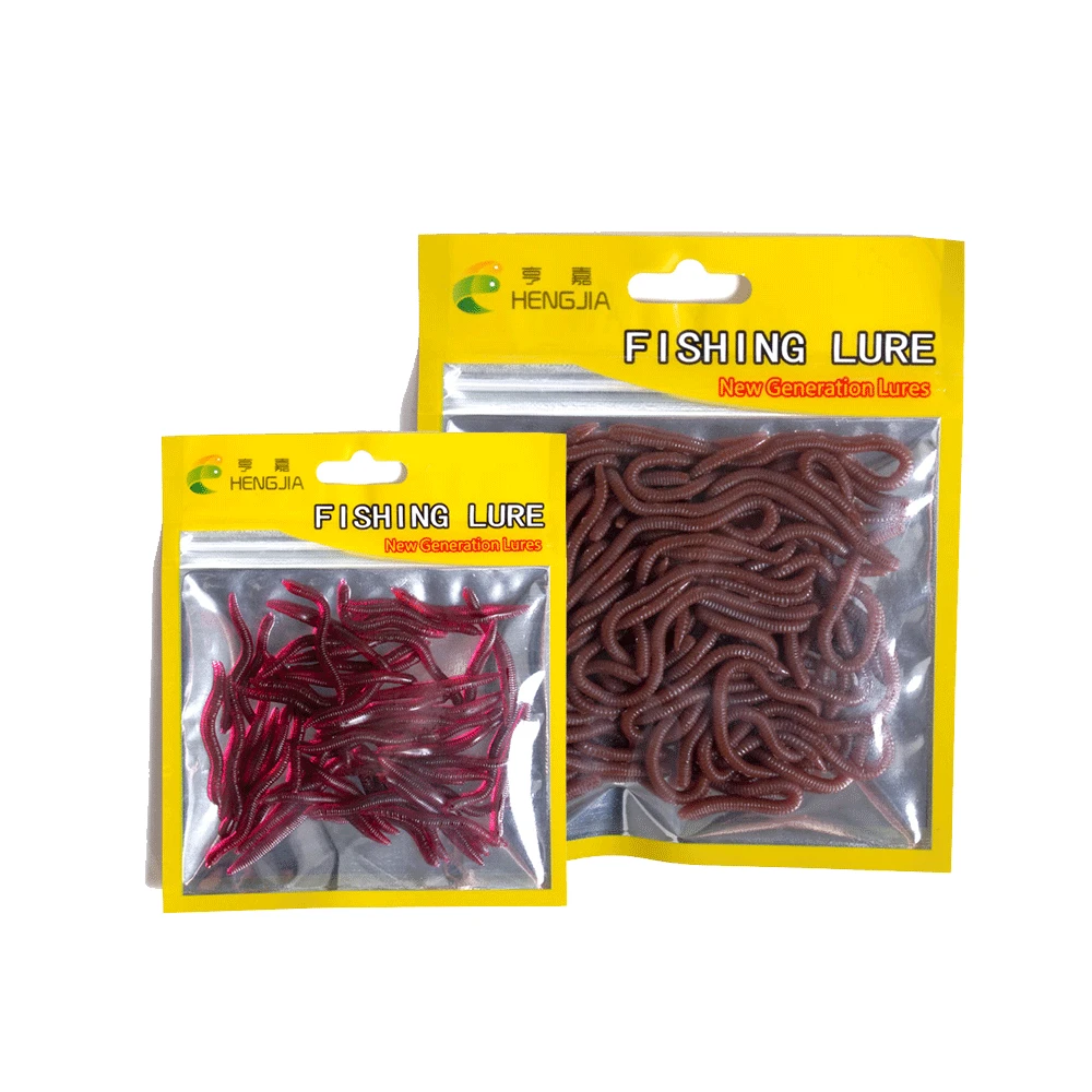 

50pcs Lifelike Fishy Smell Red Worms 4cm 8cm Soft Bait Simulation Earthworm Carp Bass Fishing Lures Artificial Silicone Pesca