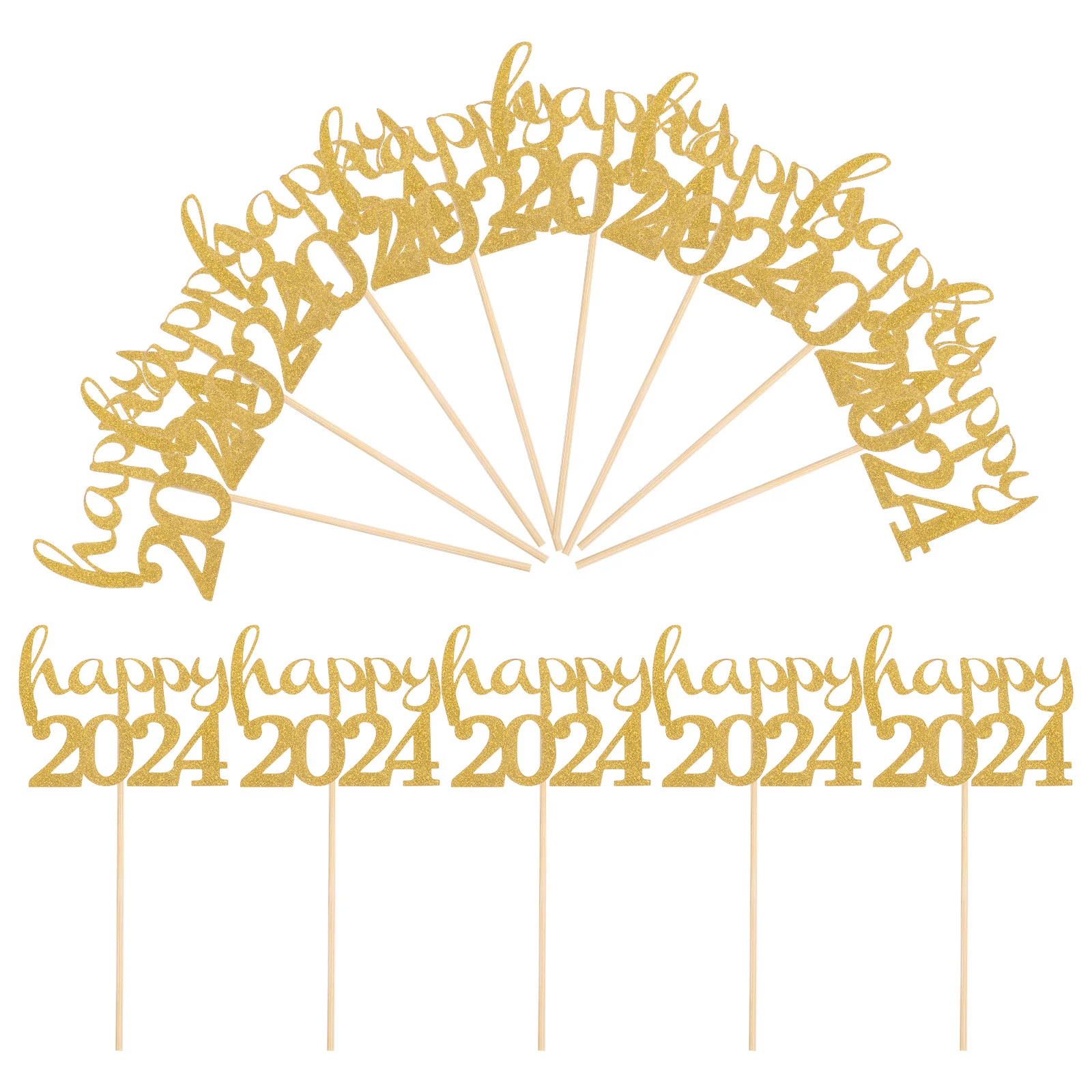 

30 Pcs Cake Insert Decorations Ornament New Year Party Wedding Handy Cupcake Paper Toppers Dessert