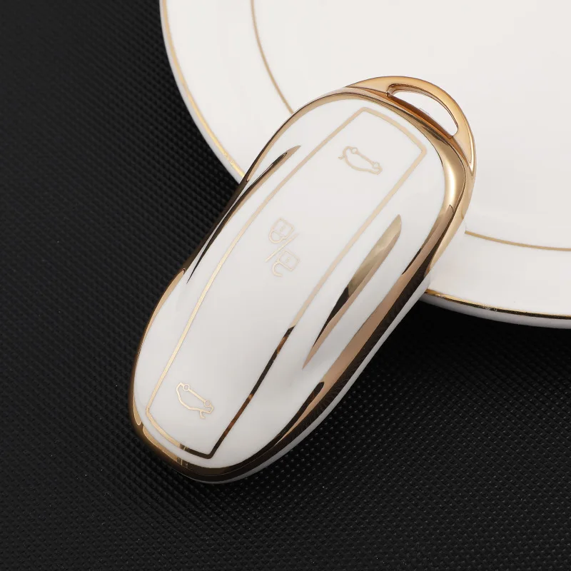 

Remote Key Tpu Car Key Case Cover for Tesla Model S Keychain Keyring Key Cover Car Accessories Key Holder Funda Llave Llavero