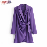 fashion women chic office lady blazer vintage coat elegant notched collar long sleeve waist ruched ladies outerwear stylish tops