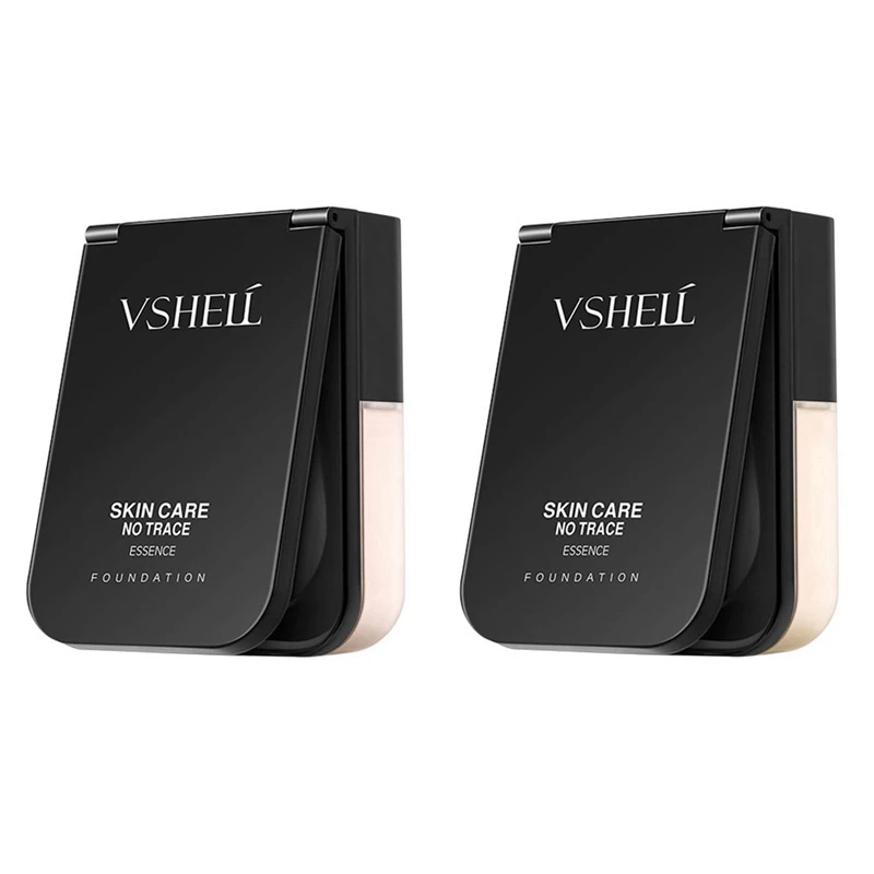 

VSHELL 2 Bottle Makeup Base Oil Free Full Coverage Concealer Long Lasting Liquid Foundation Cosmetics, Ivory & Natural