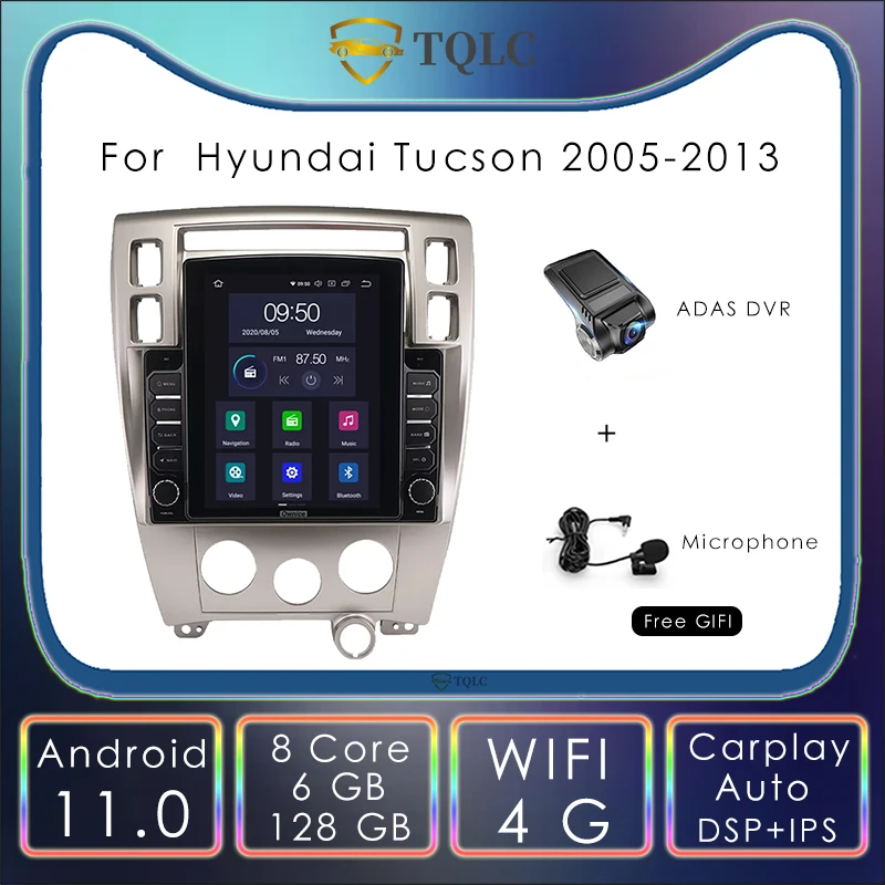 Автомагнитола на Android в стиле Tesla вертикальная для Hyundai Tucson 9 7 '⟊rplay