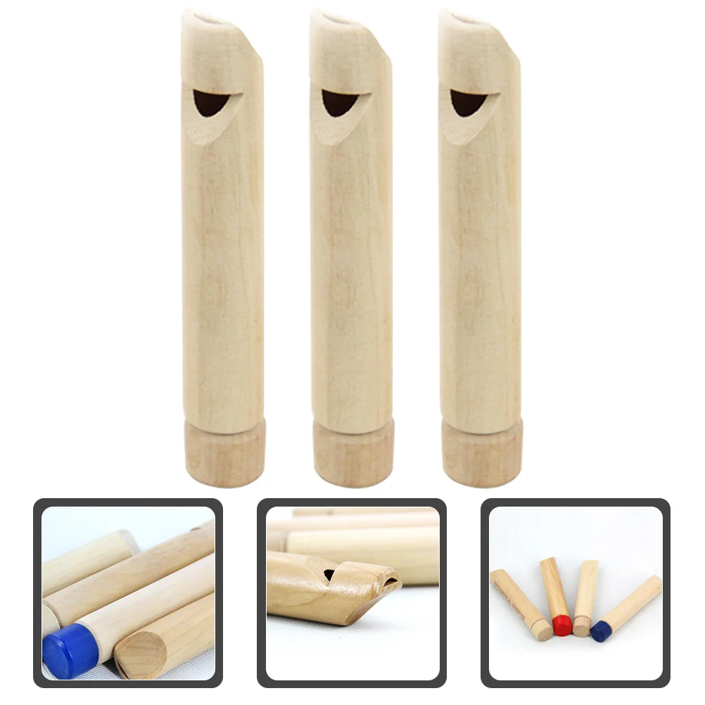 

3 Pcs Whistle Kids Wooden Flute Toys Whistles Train Taste Children Pull Toddler Educational
