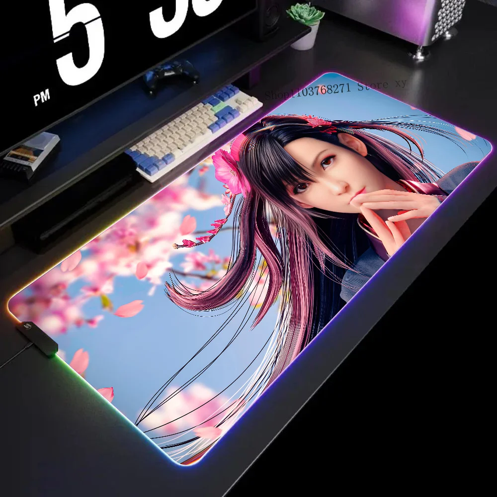 Коврик для мыши Gamer F-Final Fantasy XXL RGB игровые коврики HD черные аксессуары геймеров