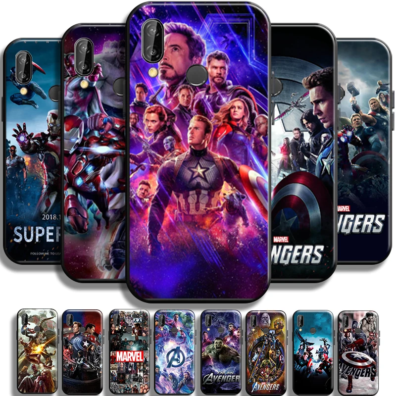 

Marvel Avengers Cover Phone Case For Huawei P20 Pro P20 Lite TPU Back Coque Soft Cover Liquid Silicon Full Protection