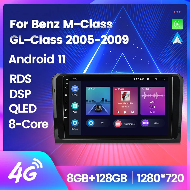 Автомобильный видеоплеер Android 11 автомобильное радио для Mercedes Benz ML GL ML350 GL320 X164 2005 -