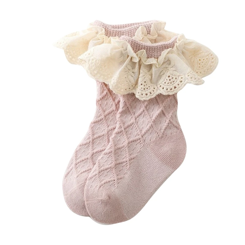 

D7WF, носки с кружевной отделкой и оборками для маленьких девочек, платье с оборками, детские носки принцессы