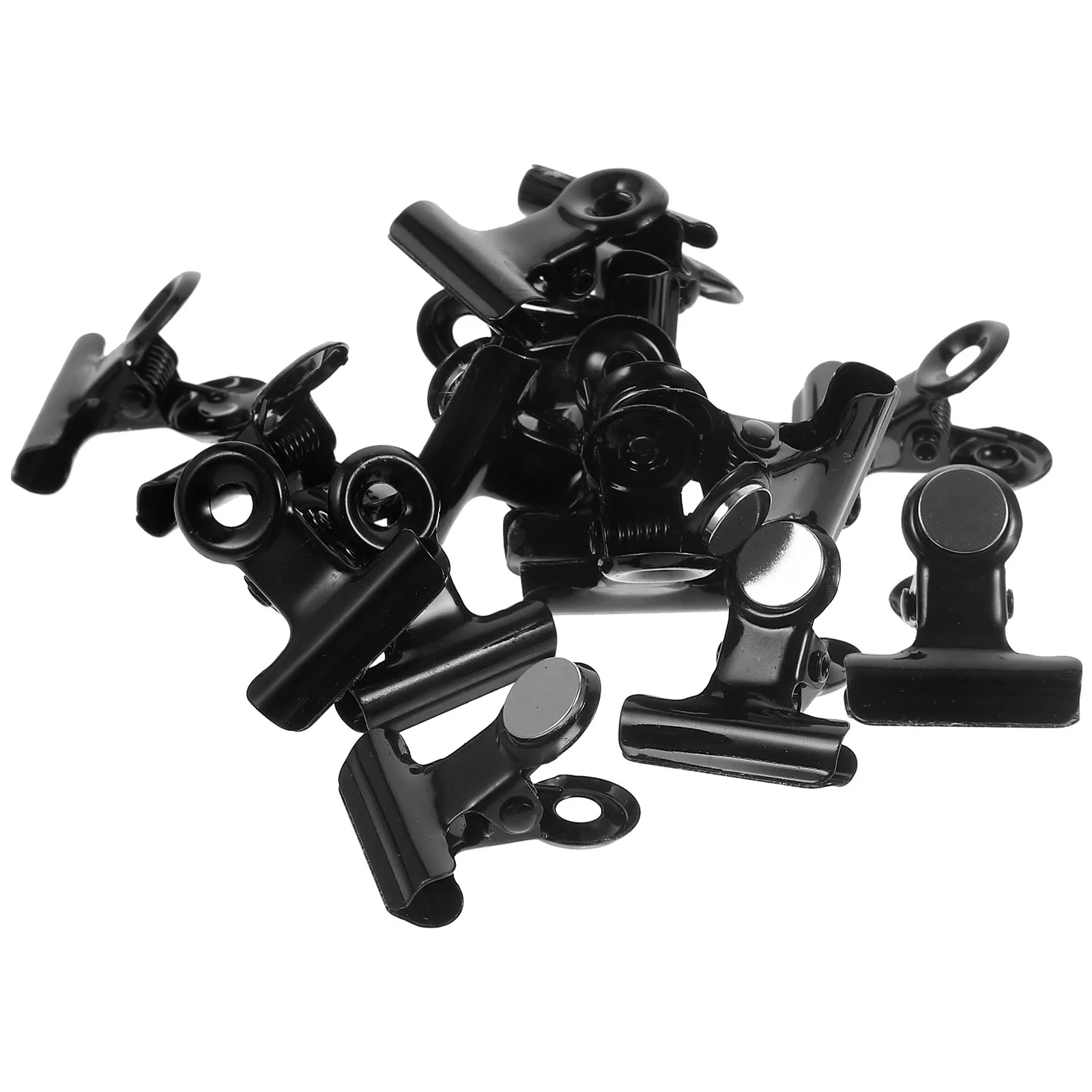 

15 Pcs Black Mini Fridge Magnet Clamp Refrigerator Clip Paper Whiteboard Magnets Clips Magnetic School supplies