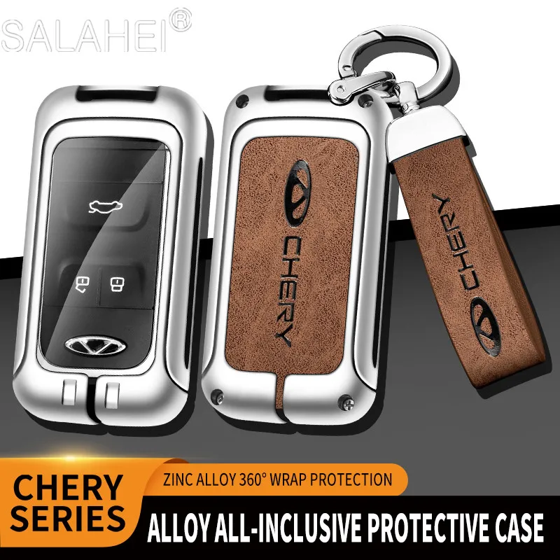 

Zinc Alloy Car Key Fob Case Bag Cover Protector Shell For Chery Tiggo 4 7 Arrizo 5 3 Tiggo 8 Glx 2019 2020 Accessories Keychain