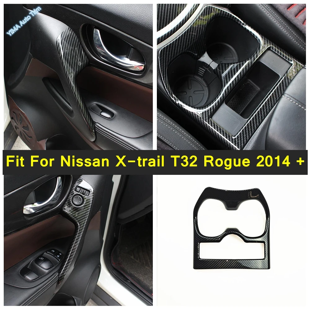 

Inner Door Handle Cover Bezel Garnish Trim Cup Holder Water Bottle Drinks Decor Frame For Nissan X-trail T32 Rogue 2014 - 2020