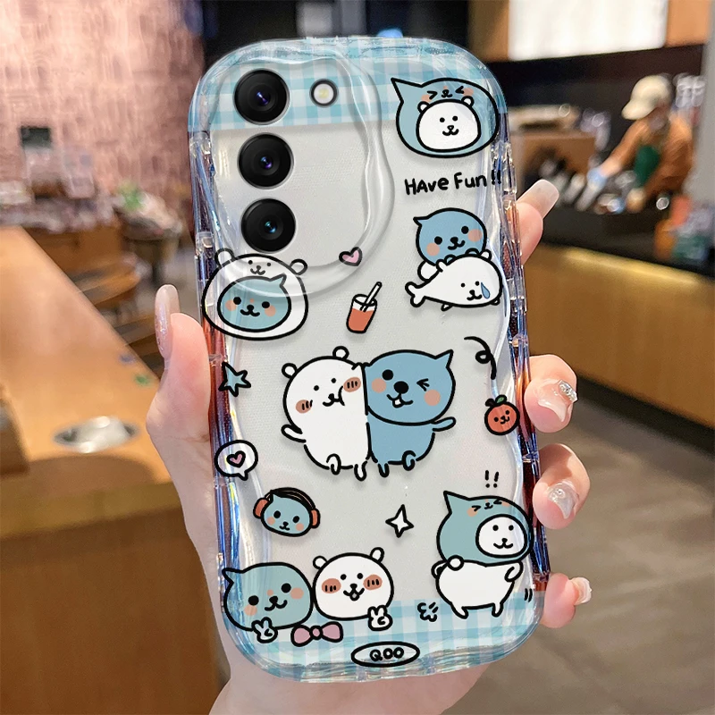 Фото Чехол Kawaii Qoos Joke Bear для Samsung Galaxy S26 S25 S24 Plus S23 Ultra S22 S21 S20 FE A73 A71 4G A57 A56 A55 A54 A53 5G №5
