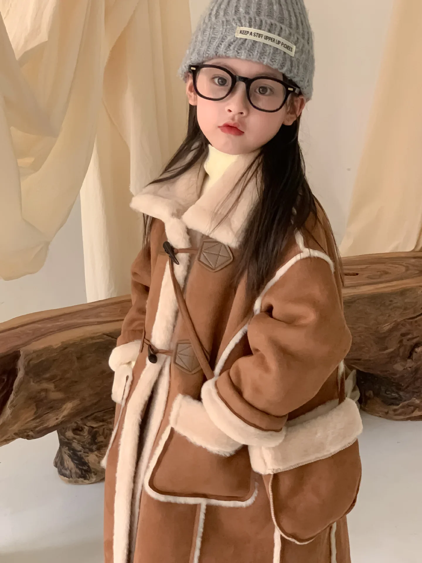 Пальто для девочек новинка 2024 зимняя детская одежда плотное длинное пальто в