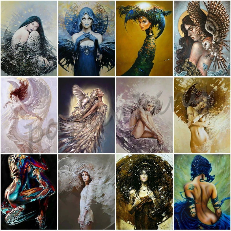 

5D Diamond Painting Eagle Girl Wings Full Diamond Embroidery Virgin Forest Portrait Cross Stitch Mosaic Kit Home Decoration Gift