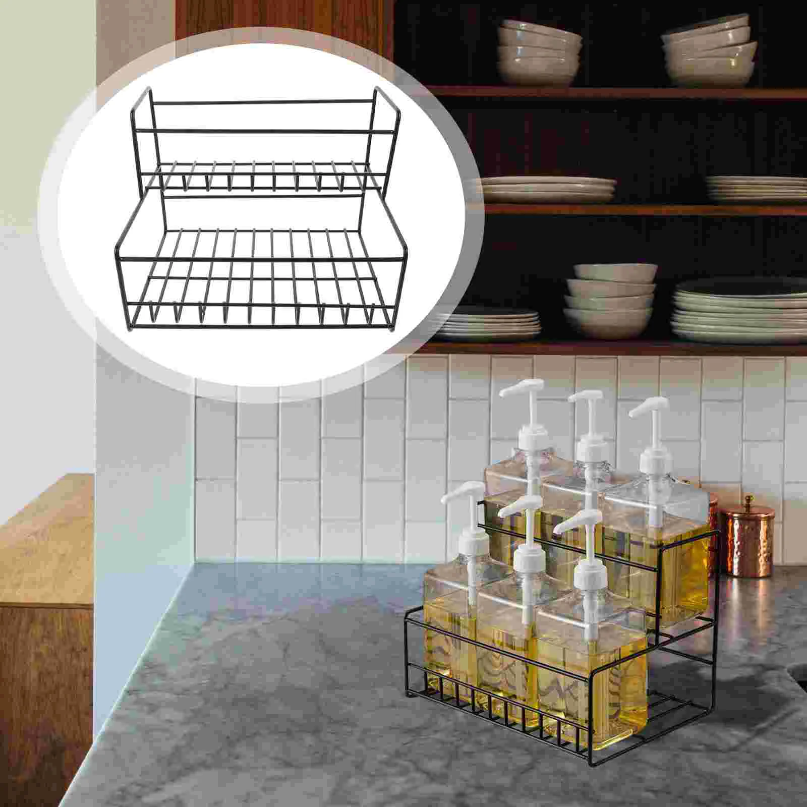 

Standing Shelf Seasoning Organizer Mixer Syrup Bottle Holder Condiment Dropshipping Storage Rack