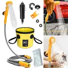 Туристический портативный душевой набор, походный Электрический насос высокого давления, 12 В, 20 л, мойка для комнатных питомцев