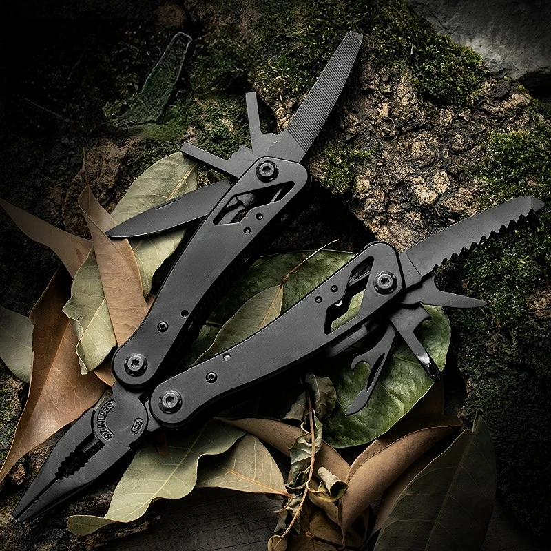 

Stainless steel multi-function pliers outdoor mini folding pliers telescopic combination knife pliers field emergency tool