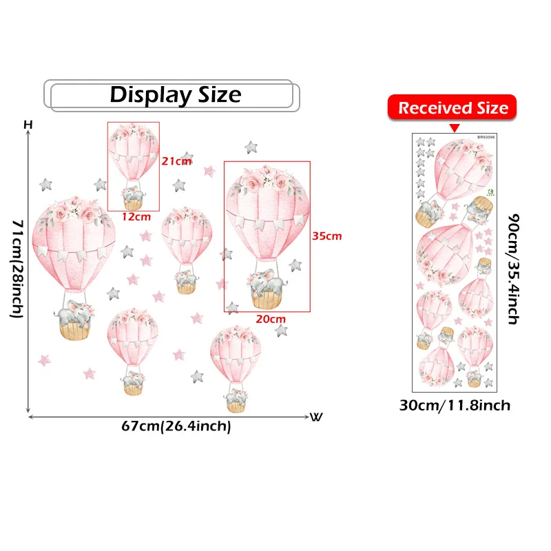 

Настенная наклейка спящий слон на воздушном шаре