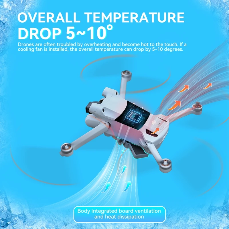 Для DJI Mini 3 Pro корпус дрона вентилятор охлаждения воздушного полета регулируемая