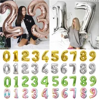 3240 inch big number 0 9 foil balloons gold silver pink blue black birthday party decorations kids toy wedding air globos