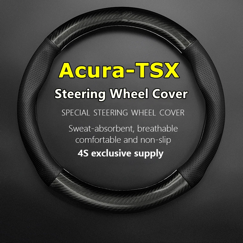 No Smell Thin For Acura TSX Steering Wheel Cover Genuine Leather Carbon Fiber Fit 2.5 V6 2010 2009 Sport Wagon 2011 2012