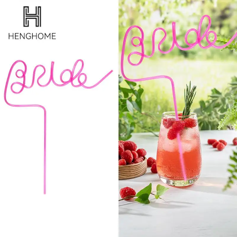 

1pc Bride Plastic DIY Straws Bachelorette Party Hen Party Bridal Shower Decoration Bride To Be Straw Birthday Wedding Decoration