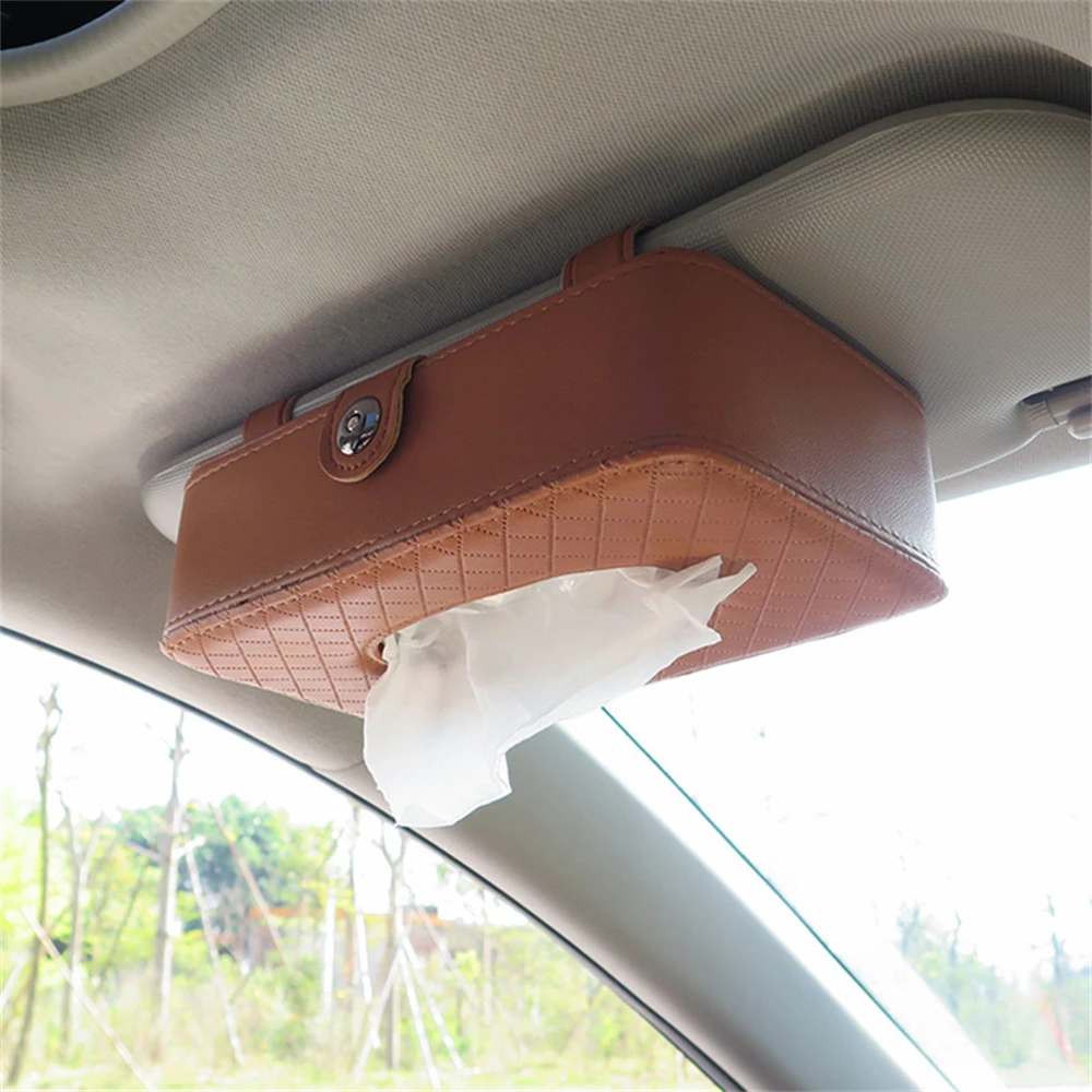 

Универсальный автомобильный солнцезащитный козырек, коробка из искусственной кожи для салфеток, держатель для салфеток, подвесной ящик дл...