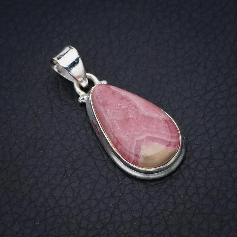 

StarGems Rhodochrosite Handmade 925 Sterling Silver Pendant 1.5" F4979